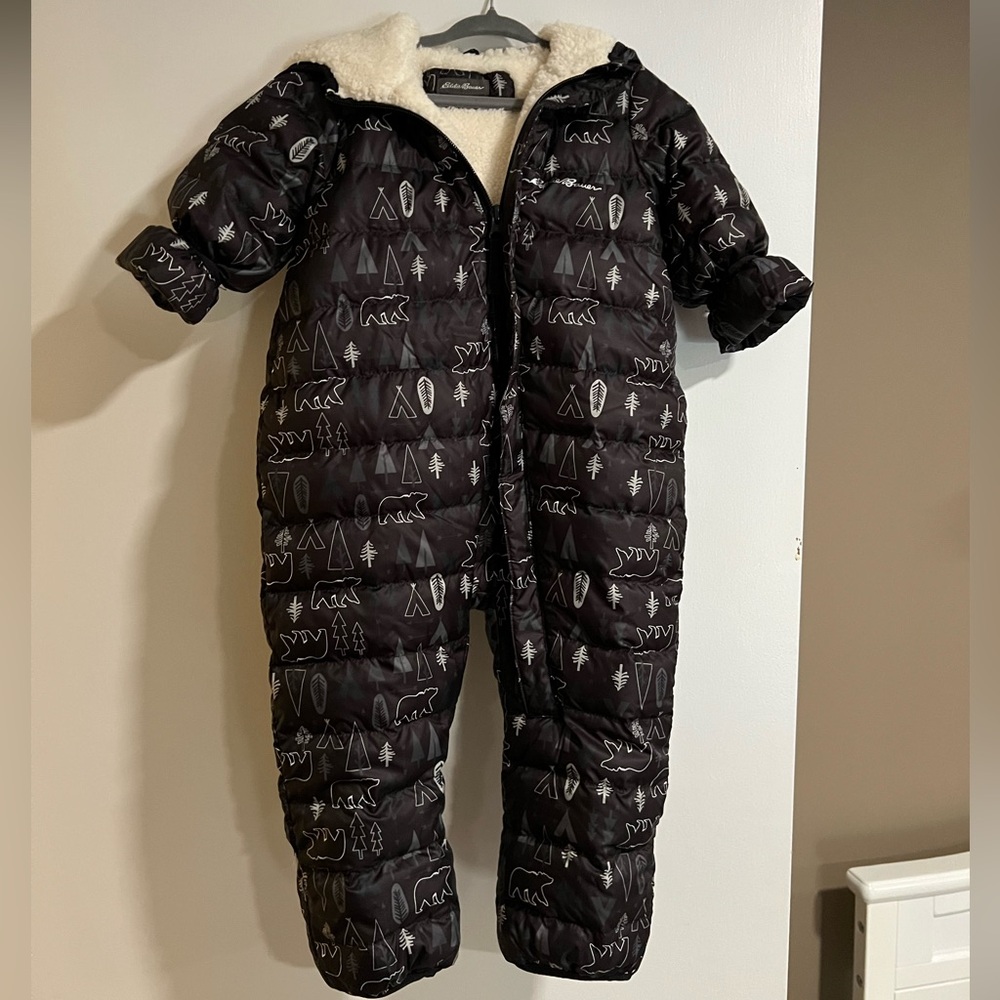 Eddie Bauer Infant Down Snowsuit Woodland Print - Picture 2 of 9